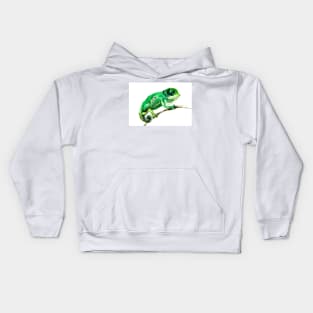 Chameleon, Baby Green Lizard Kids Hoodie